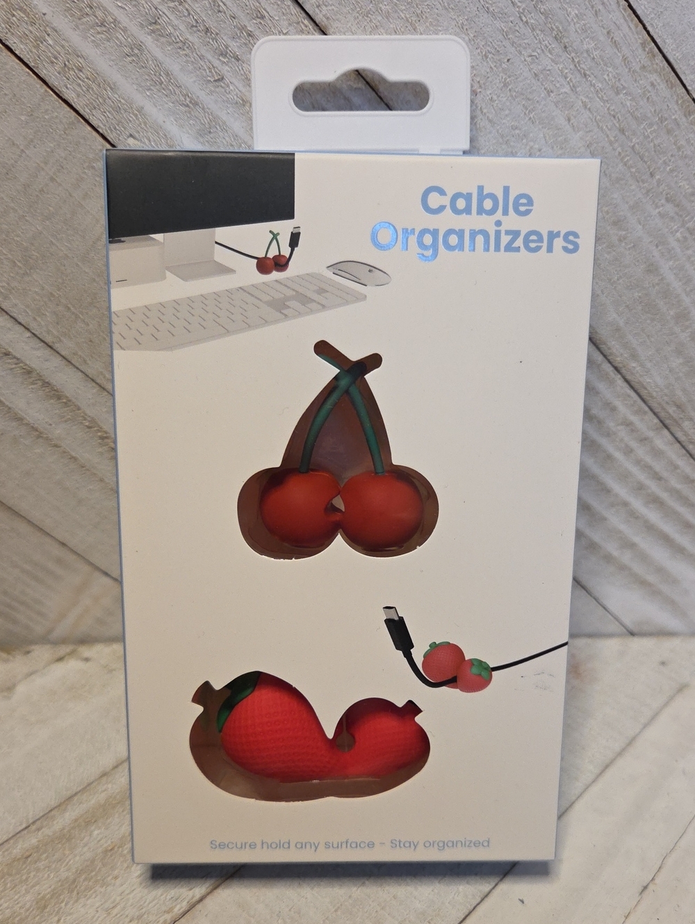 NWT Cable Organizers Strawberry And Cherry Themed